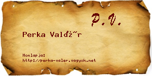 Perka Valér névjegykártya